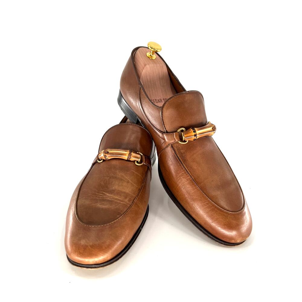 Gucci Betis Glamour Bamboo Bit Loafers in Saddle - Size 11.5
